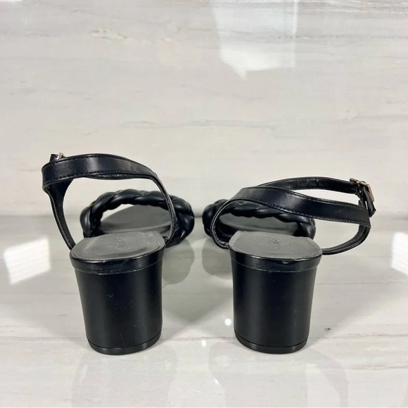 Anne Klein Mirabel Womens Faux Leather Open Toe Block Heel Black Size 8 - Picture 5 of 8